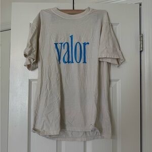 Comfort Colors Cream Tee with Blue Graphic